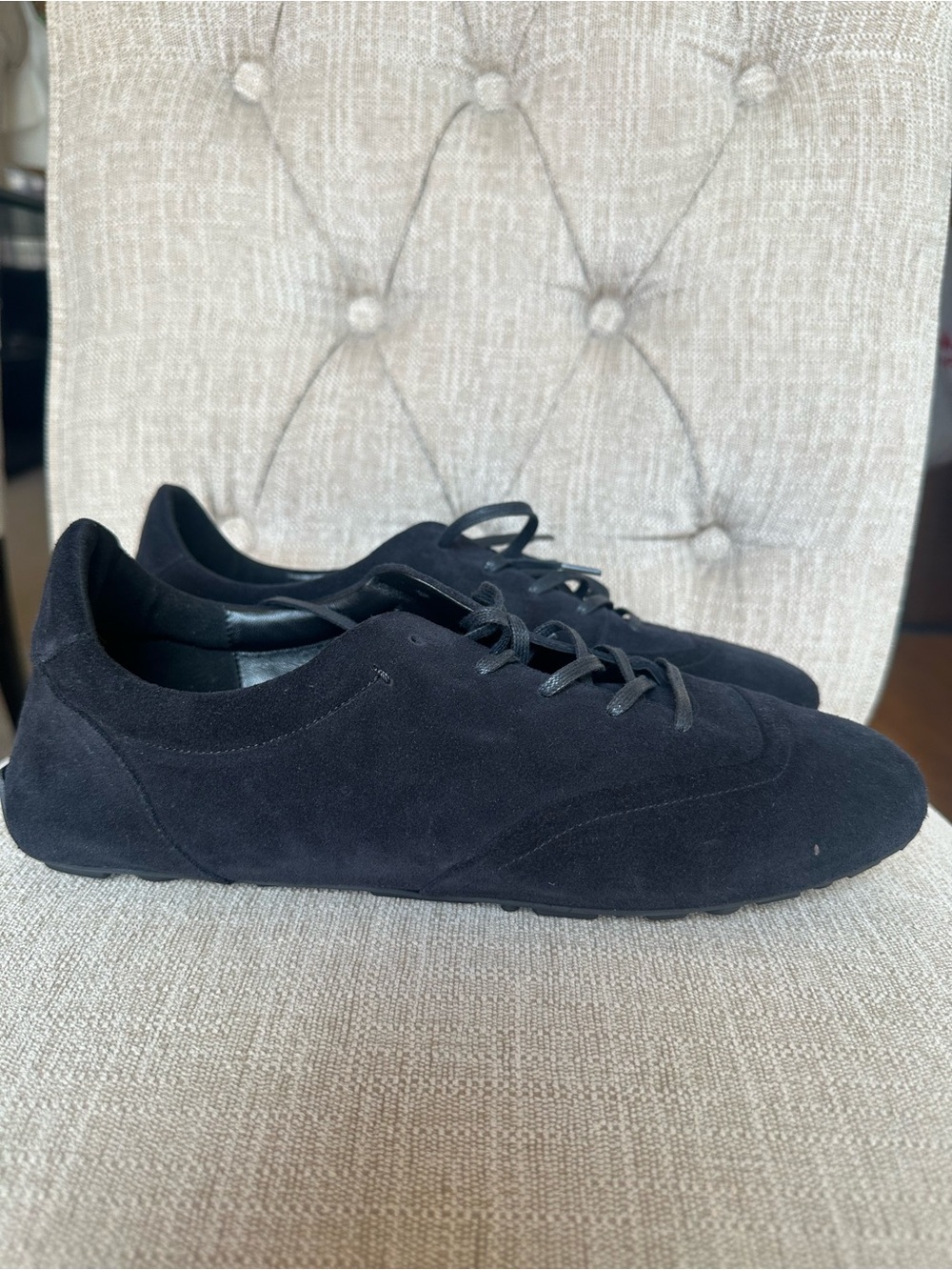 Aquaralia Woman Black Suede Lace-Up Casual Sneakers